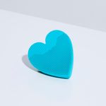 Esponja de Silicone Para Limpeza Azul Facial Heart Sponge aberto verso