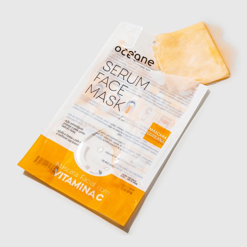 embalagem aberta Máscara Facial Vitamina C Serum Face Mask  frente