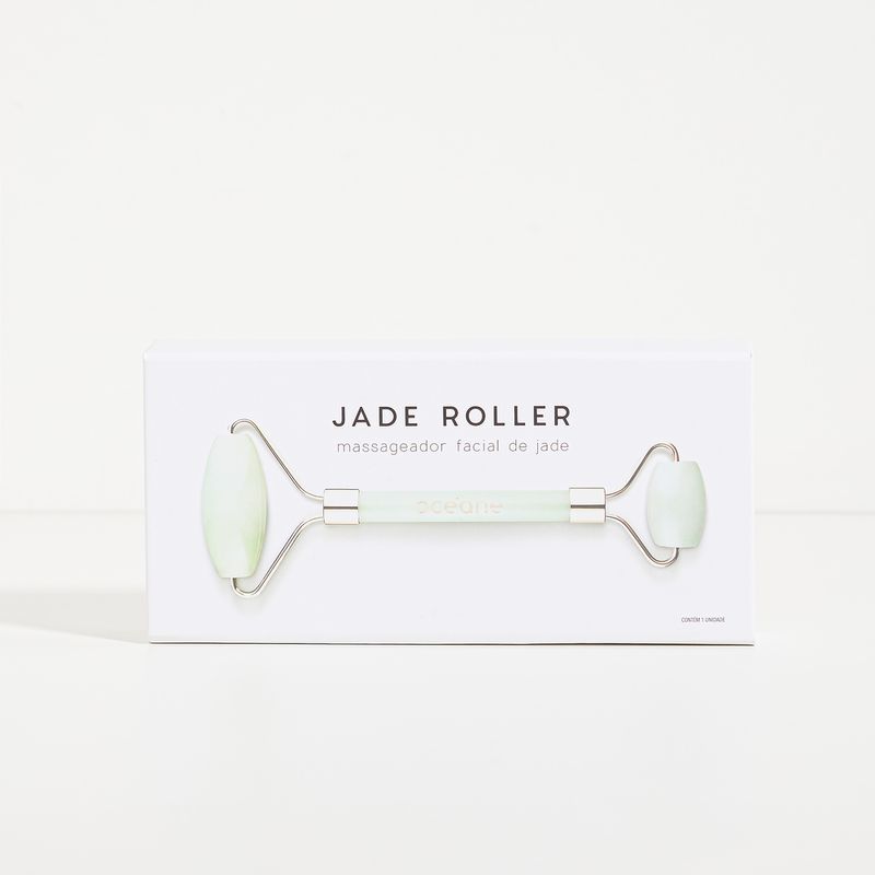 embalagem Massageador Facial de Jade Jade Roller  fechada frente