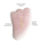 kit de massageadores  de quartzo rosa com 3 pedras gua sha set , 1 pedra e explicação de como usar