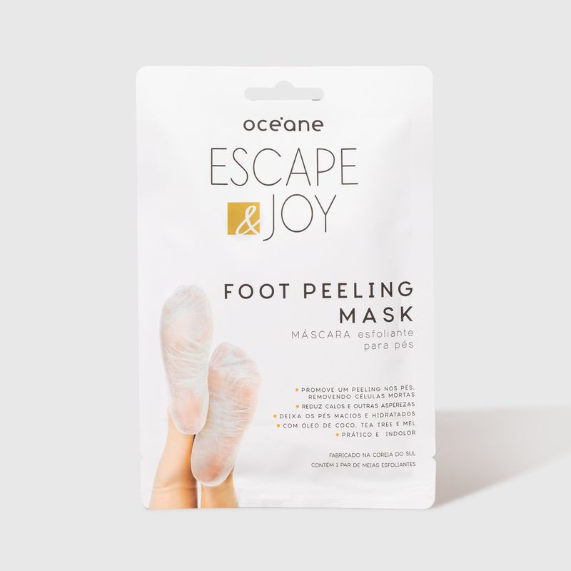 Máscara Esfoliante Para Pés Com Óleo de Coco Foot Peeling Mask 1 Par embalagem fechada frente