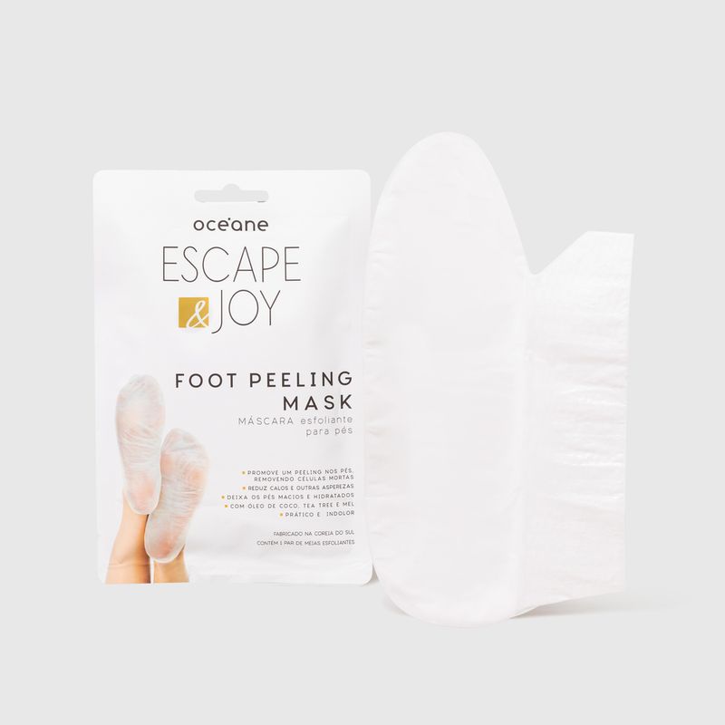 Mascara-Esfoliante-Para-Pes-Com-Oleo-de-Coco-Foot-Peeling-Mask-1-Par-embalagem-fechada-frente--com-as-duas-unidades-da-mascara-ao-lado-direito