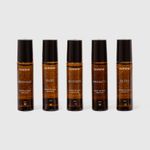 5 blends de óleos essenciais ao lado, sleep oil, no stress oil, detox oil, breath easy oil e Immunity Oil