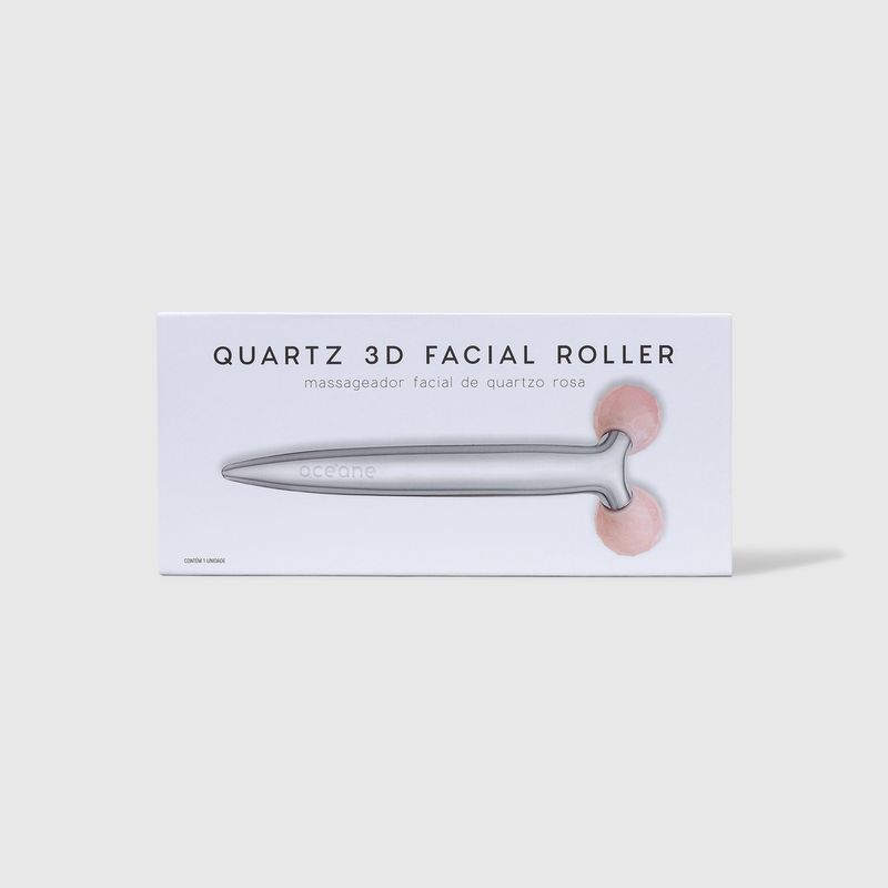 embalagem fechada Massageador Facial de Quartzo  Quartz 3d Facial Roller frente