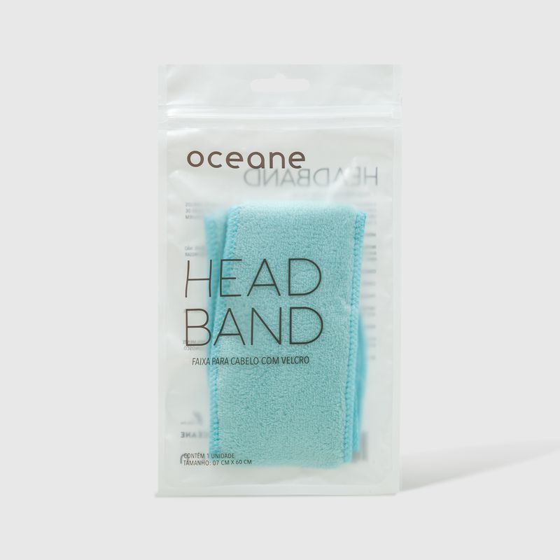 Embalagem Faixa de Cabelo Azul Headband fechada frente