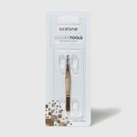 Pinça de Ponta Quadrada prata Golden Tools embalagem frente