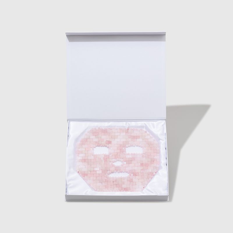 embalagem Máscara Facial de Quartzo Rosa Rose Quartz Face Mask aberta frente