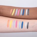 Swtches de todos os quarto tons da Sombra em Bastão Dupla Larissa Manoela By Océane Duo Eyeshadow Stick