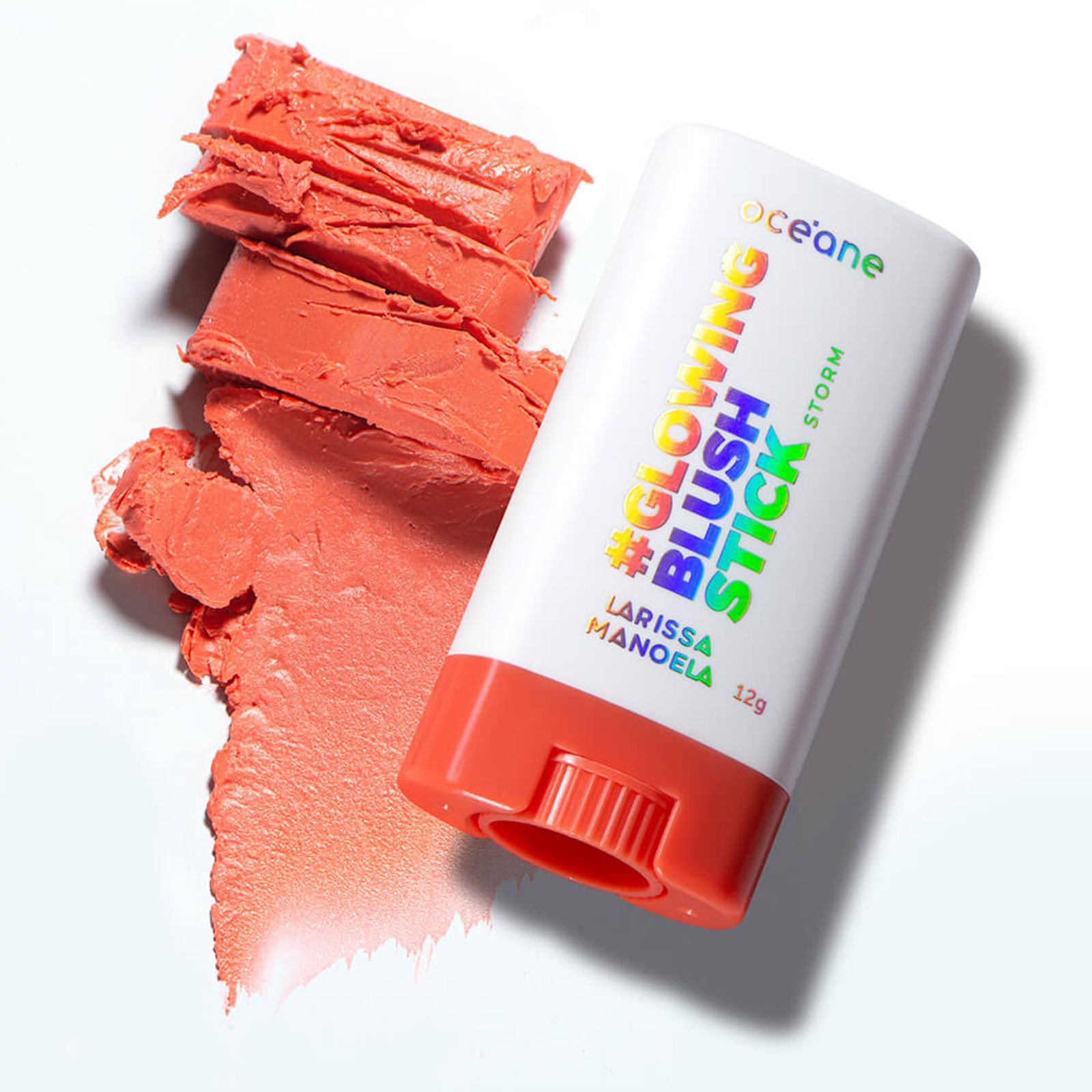 Blush em Bastão Pêssego Larissa Manoela By Océane - Glowing Blush Stick Storm 12g