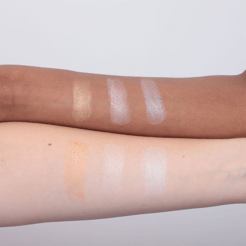 Swatches das cores do Iluminador em Bastão Larissa Manoela By Océane Crystal Highlight Stick