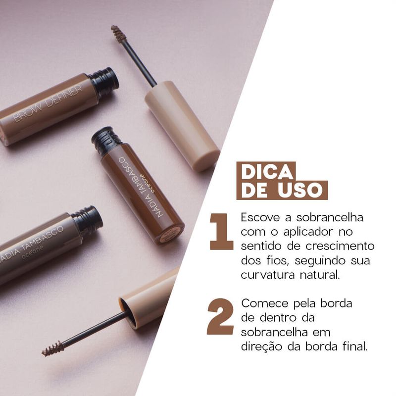 modo de uso Castanho Máscara de Sobrancelha Castanho Claro Nádia Tambasco By Océane Brow Definer Light Brown