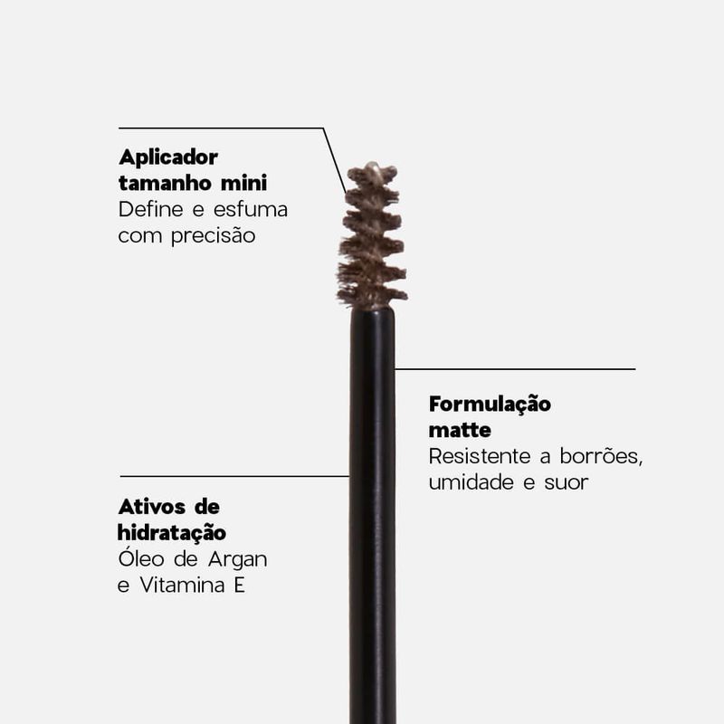 aplicador Máscara de Sobrancelha Castanho Escuro Nádia Tambasco By Océane Brow Definer Deep Brown