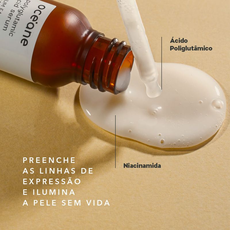 a imagem mostra a textura do Sérum Facial de Ácido Poliglutâmico