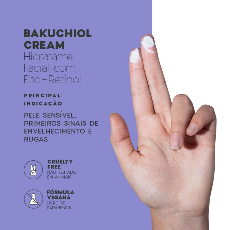 indicações de pele Beneficios hidratante facial de fito retinol e esqualano bakuchiol gel cream océane