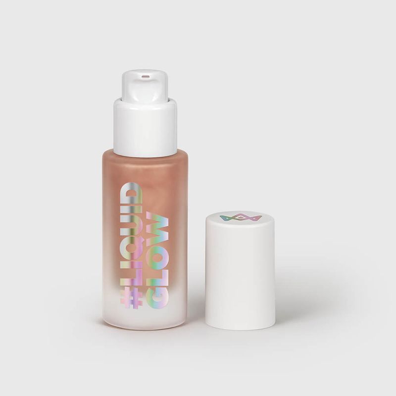 embalagem-aberta-com-tampa-ao-lado-direito-Iluminador-Liquido-Dourado-Larissa-Manoela-By-Oceane-Liquid-Glow-Outshine
