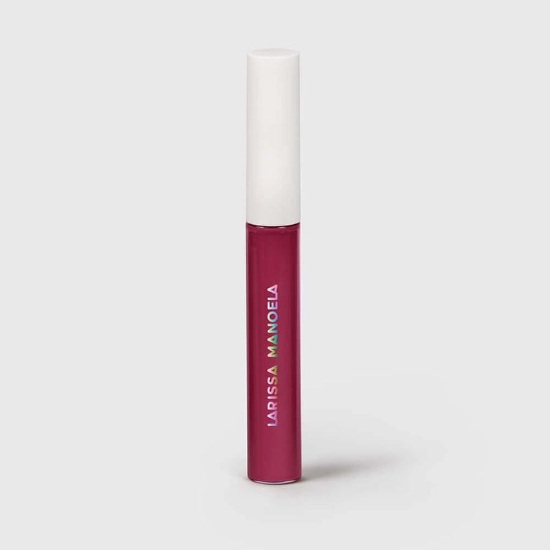 embalagem fechada verso Batom Líquido Bordô Larissa Manoela By Océane Lip Stain Luxury