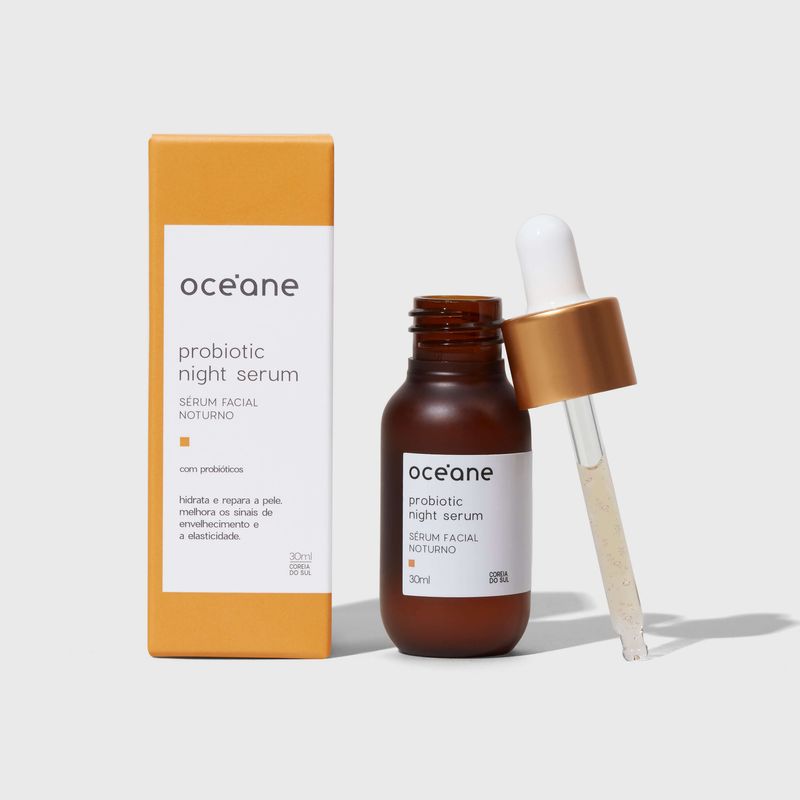 Serum-Facial-Noturno-de-Probioticos-Probiotic-Night-Serum-visto-de-frente-embalagem-fechada-ao-lado-esquerdo