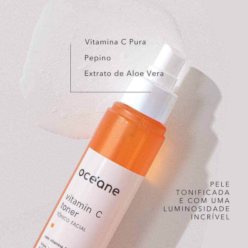 principais ativos do Tônico Facial com Vitamina C Océane