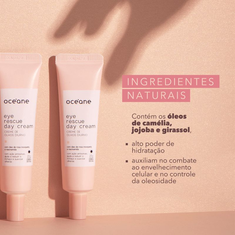 Ativos de skincare do Creme para área dos olhos diurno eye rescue day cream