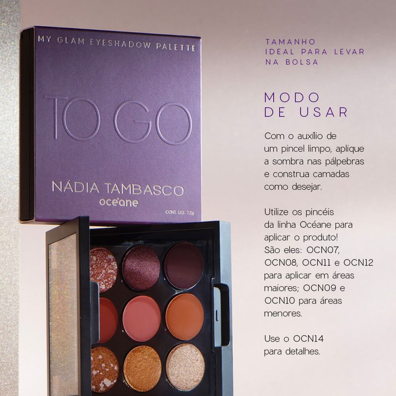 como usar paleta de sombras nádia Tambasco by Océane to go my glam