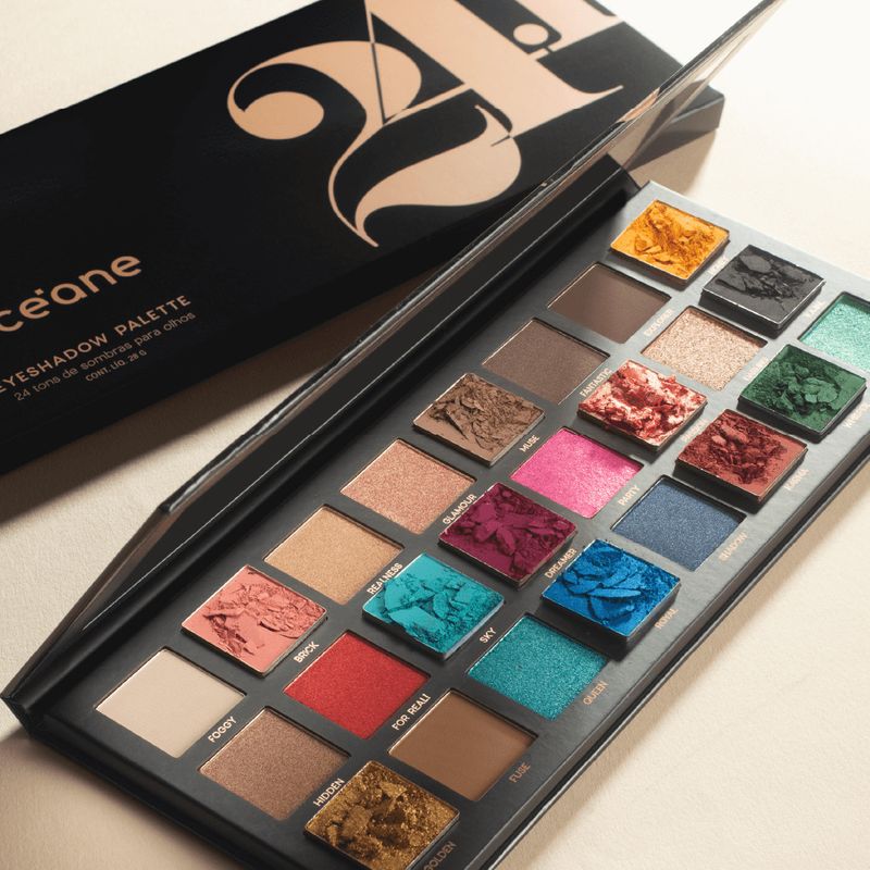 paleta de sombras 24.1 cores aberta com texturas