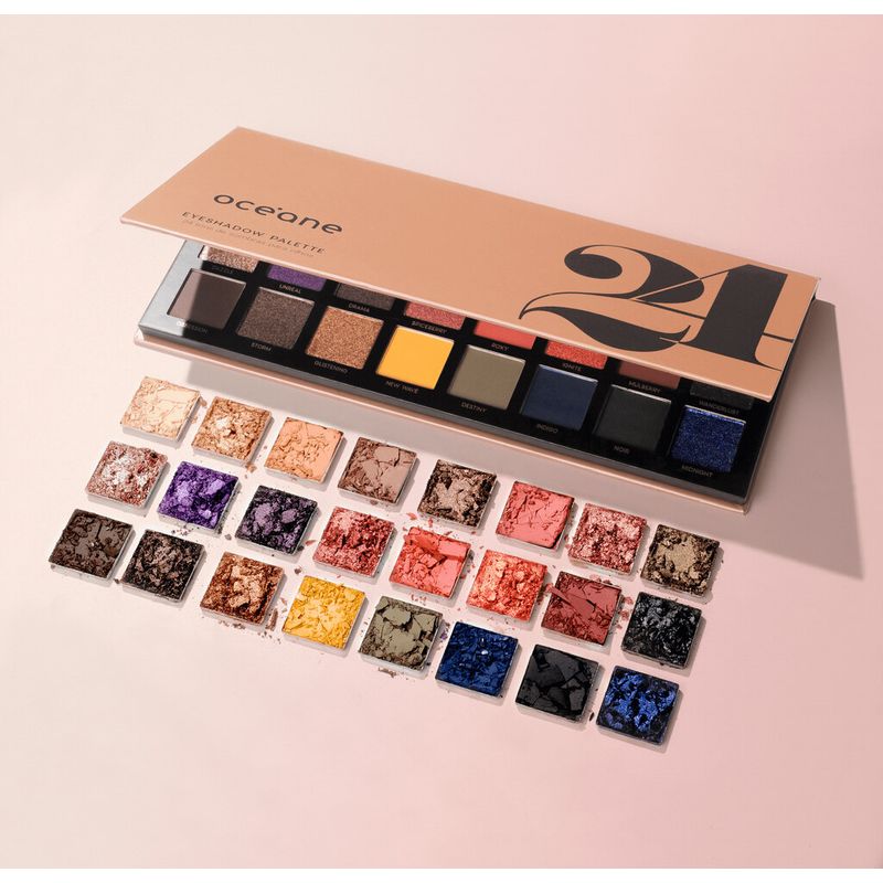 paleta de sombras 24 cores com textura