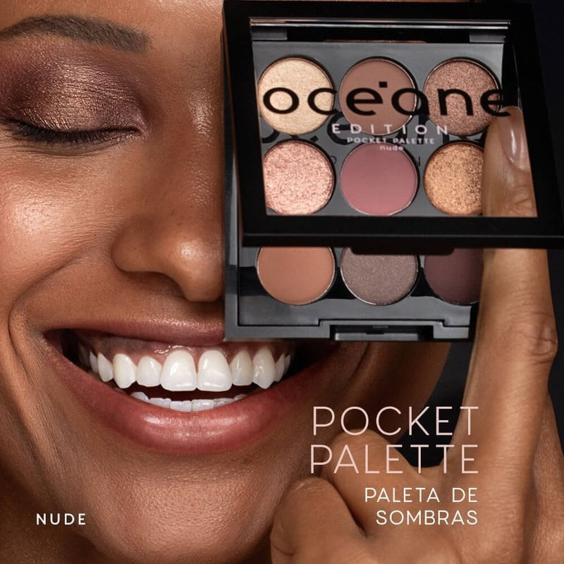 modelosegurandoeusandoaPaletadeSombrasPocketPaletteNudeOceaneEdition