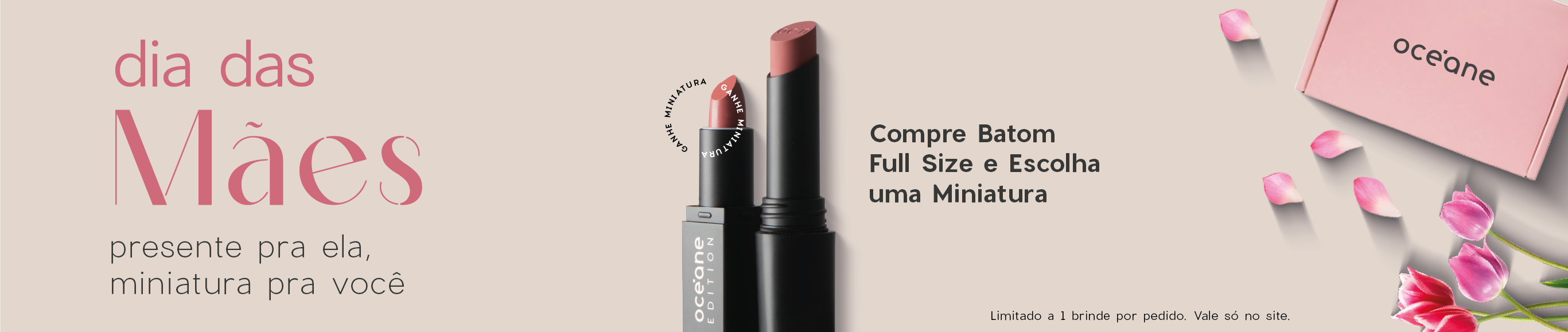 Dia das Mães: presente pra ela, miniatura pra você! Compre batom e ganhe mini batom